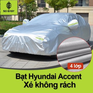 Bạt Phủ xe ô tô huyndai accent Bạt phủ xe hơi - áo trùm che phủ xe hơi nhôm bạc 4 chỗ đến 7 chỗ