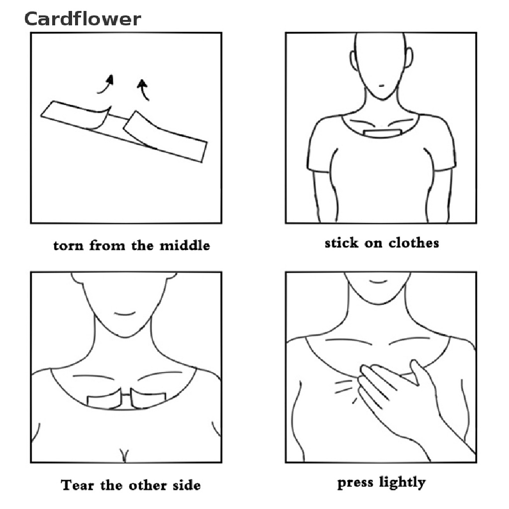 < Cardflower > Cuộn Băng Keo Hai Mặt Trong Suốt 36 Miếng Dán Quần Áo Đầm Body