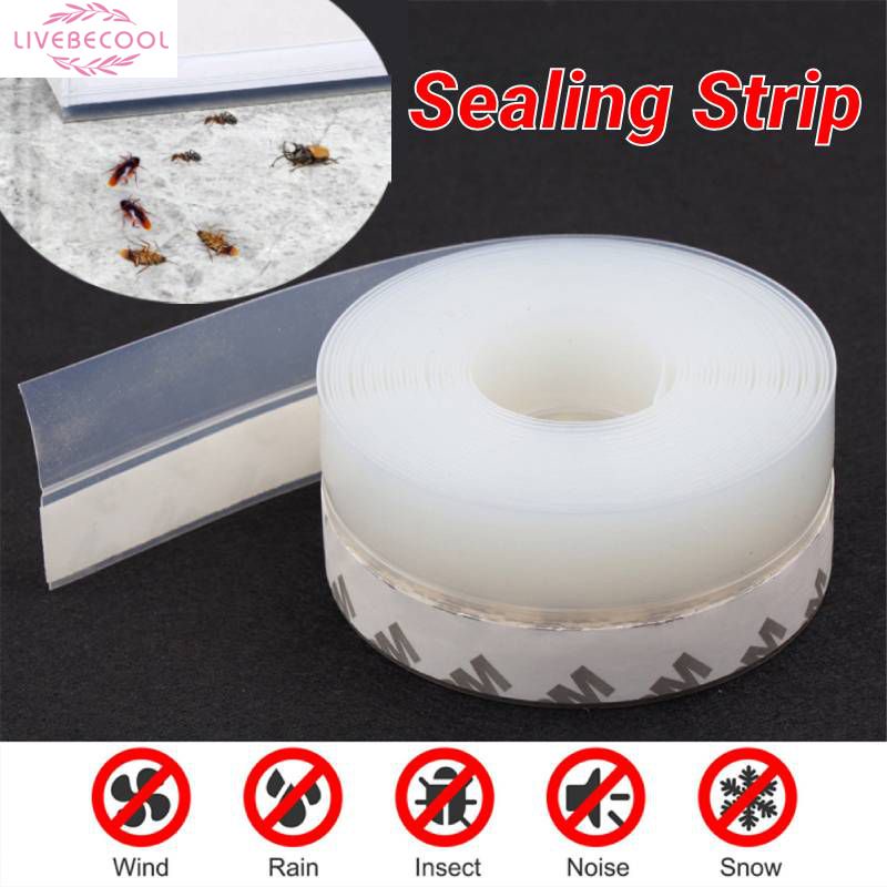 1M Cửa Đáy Cói Dải Thời Tiết Cửa Sổ Cao Su Weatherstrip Chống Gió Bụi Tự Dính Cửa Kính Chắn Gió Băng Dán Niêm Phong Livebecool