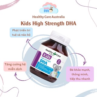 Viên uống dha healthy care kids high strength úc bổ sung dha cho bé 4m+ lọ 60 viên - embé mỡ