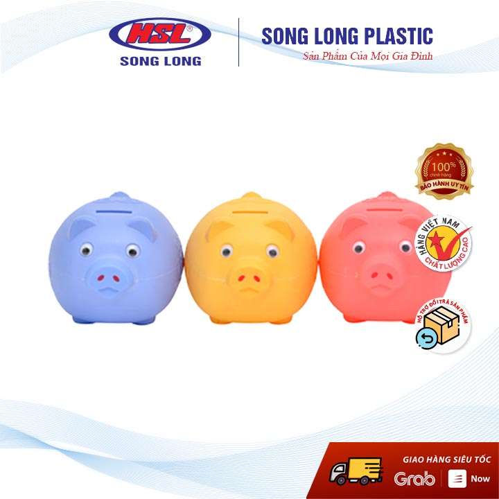 Lợn nhựa tiết kiệm tiền cho bé size trung Song Long Plastic