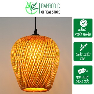 Đèn Nhót Ngắn - Đèn thả trần tre tròn 2 lớp, đèn treo, đèn lồng mây tre đan trang trí khách sạn nhà hàng quán cafe ntrần