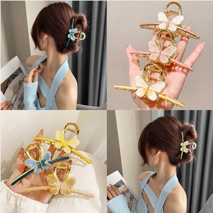 Kẹp Tóc Kim Loại Hình Nơ Thời Trang Hàn Quốc Đơn Giản Cho Nữ