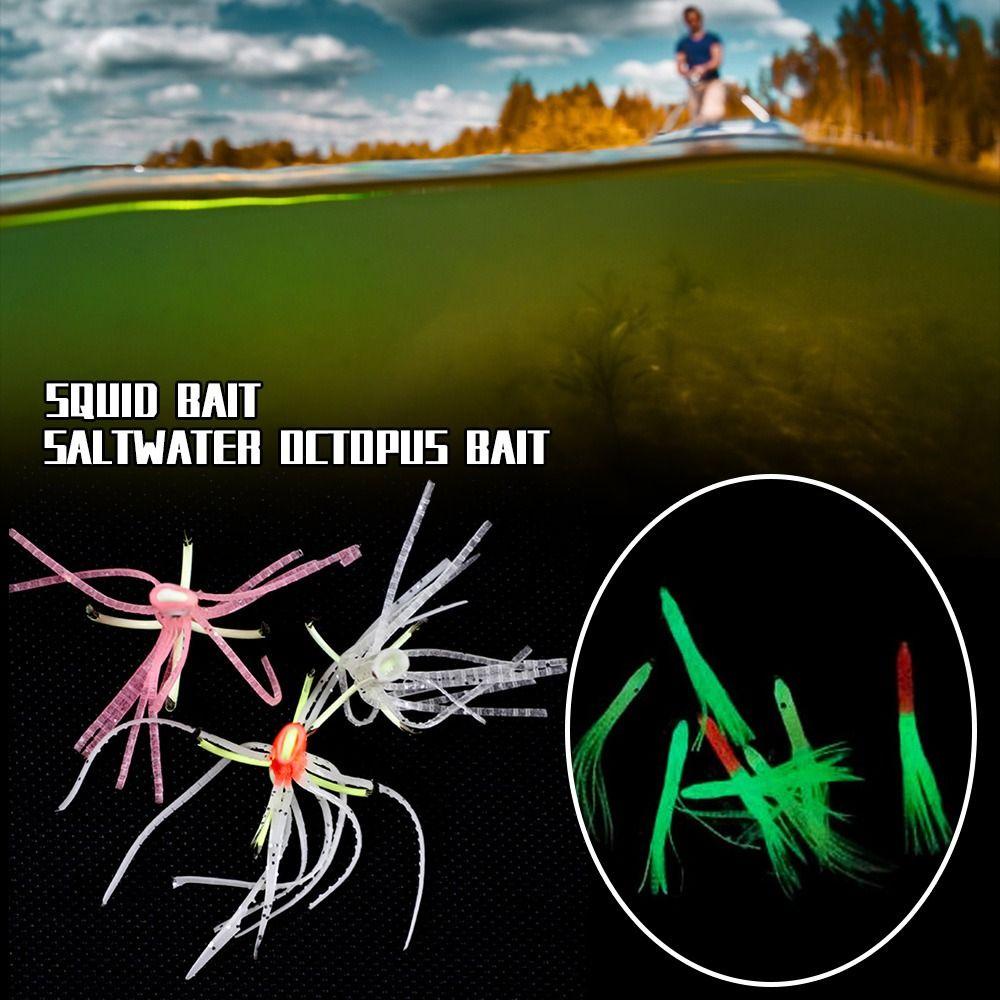 SHOUKEY Bộ 30 Mồi Câu Cá Hình Bạch Tuộc 3 Màu