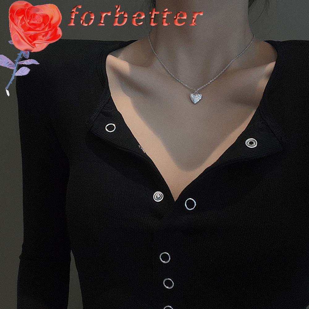 Vòng cổ Mặt Hình Trái Tim Phong Cách Vintage Sáng Tạo Cho Nữ|Vòng cổ Thép Titan Mặt Trái Tim Màu Sắc Nhẹ Nhàng