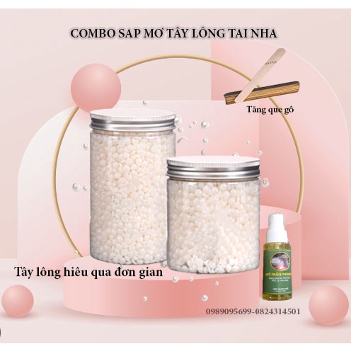 Hũ 400g  Sáp Tẩy Lông Hard Wax Beans Cao Cấp + Mỡ Trăn