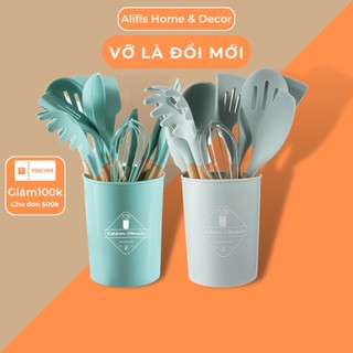 Bộ dụng cụ nấu ăn silicon , dụng cụ làm bếp chịu nhiệt 230 độ C