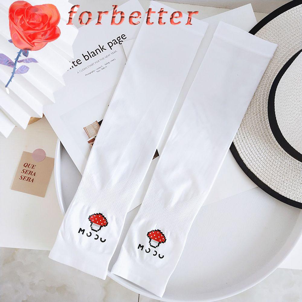 Găng cánh tay bằng lụa lạnh họa tiết quả bơ hoạt hình dễ thương bảo vệ chống nắng cho nữ