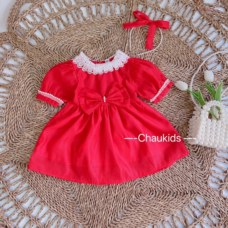 NGỌC BÈO Váy tặng nơ cho bé gái mã 63075