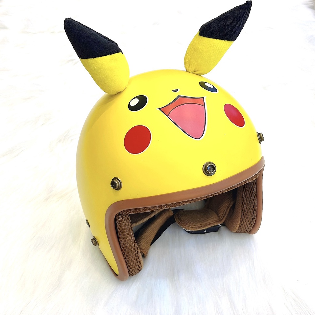 Mũ Bảo Hiểm 3/4 PIKACHU và GẤU NÂU Người Lớn
