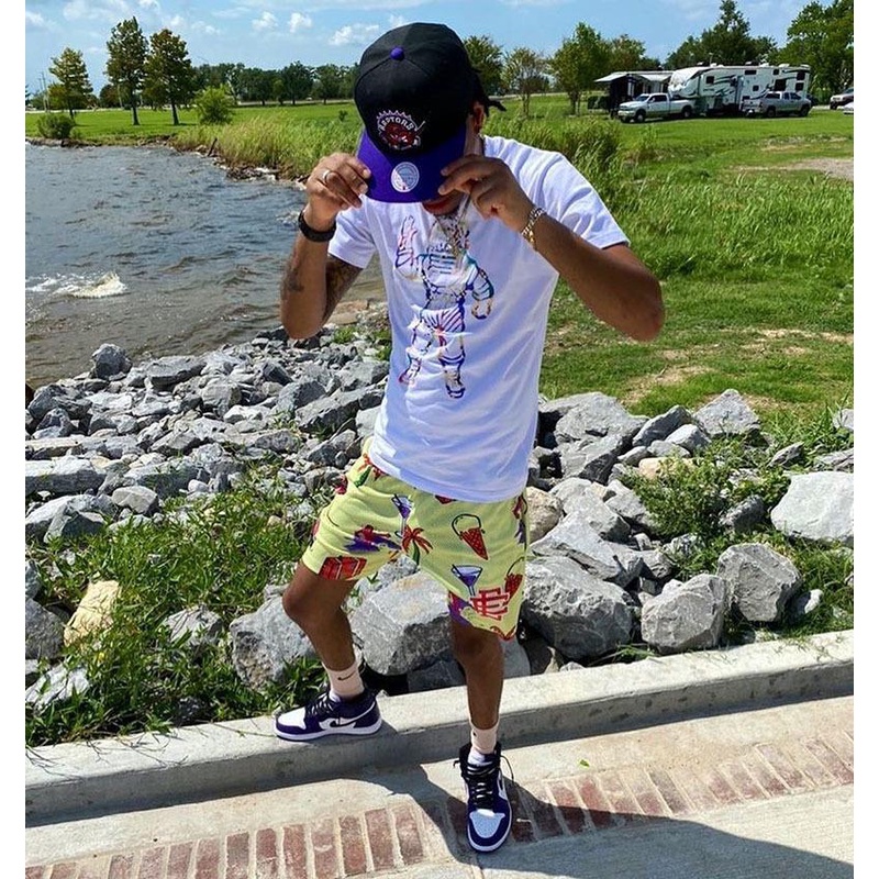 Eric Emanuel Quần Short Thể Thao Dài Đến Đầu Gối Dáng Rộng Phối Lưới Thoáng Khí Phong Cách Mỹ Hợp Thời Trang Mùa Hè Hàng Mới Dành Cho Nam