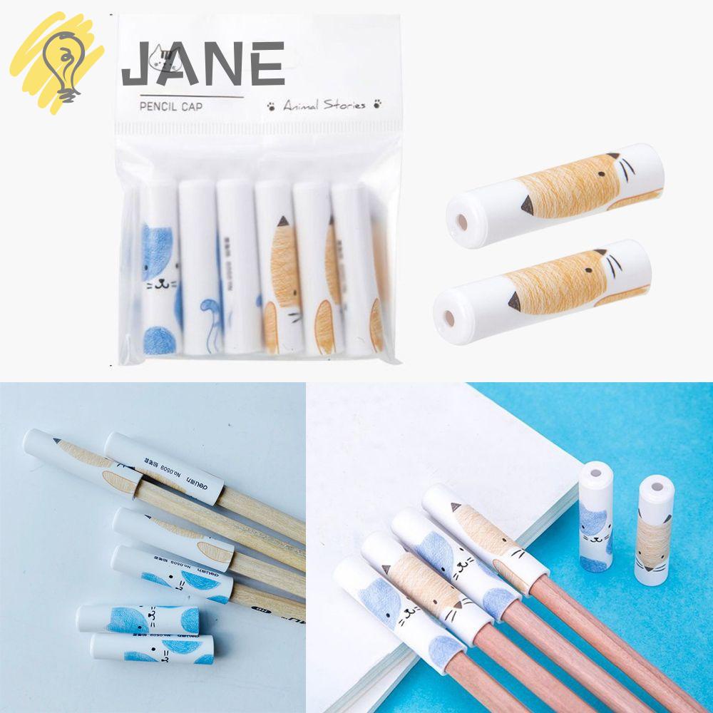 Set 6 nắp đậy bảo vệ bút chì nhiều màu sắc tiện dụng siêu bền