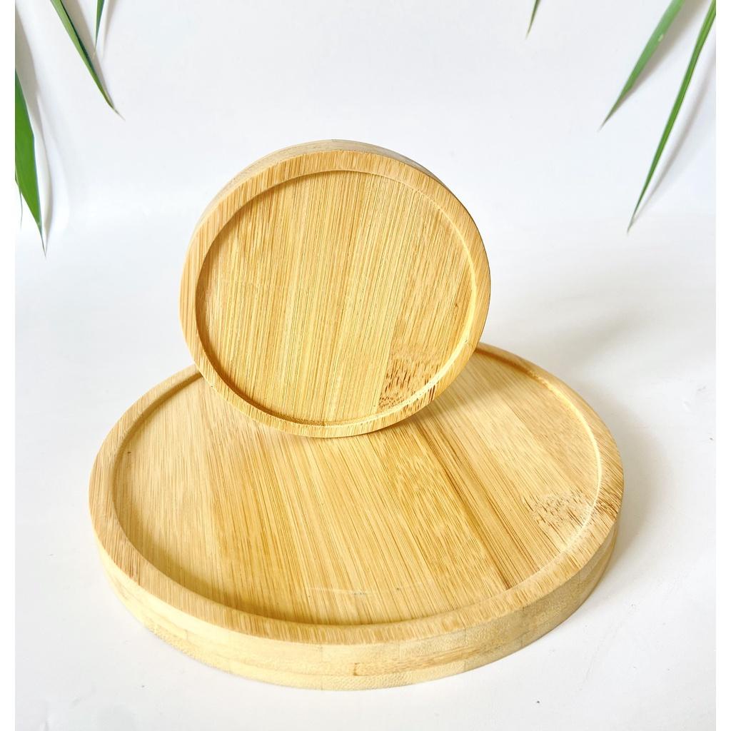 Đế lót ly chất liệu gỗ tre tự nhiên, để lót tách trà, ly, cốc,.. đường kính 9cm phù hợp cho mọi nhà hàng, cf