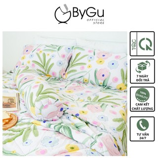 Bộ chăn ga gối 5 món lụa tencel 80s cao cấp mịn đẹp bygu tcd002 - freeship toàn quốc - bảo hành 1 đổi 1