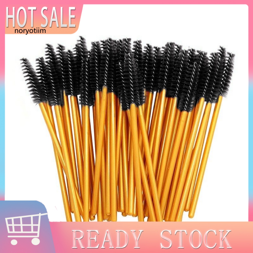 NOR| 50Pcs Disposable Mascara Wands Eyelash Brushes Applicator Makeup Tool Portable