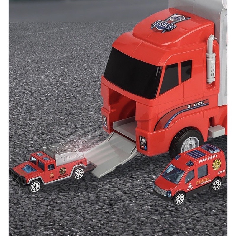 Xe ô tô 6in1, bộ sưu tập xe ô tô đồ chơi set 1 xe lớn chứa 6 xe nhỏ