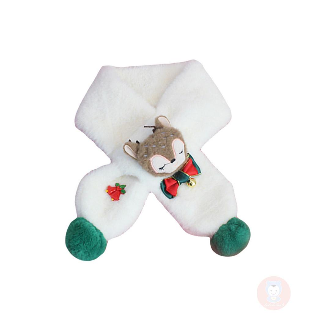 Khăn Choàng Cổ Phủ Lông Giữ Ấm Họa Tiết Hoạt Hình Tuần Lộc LAA6-Kid Dành Cho Bé Trai Bé Gái