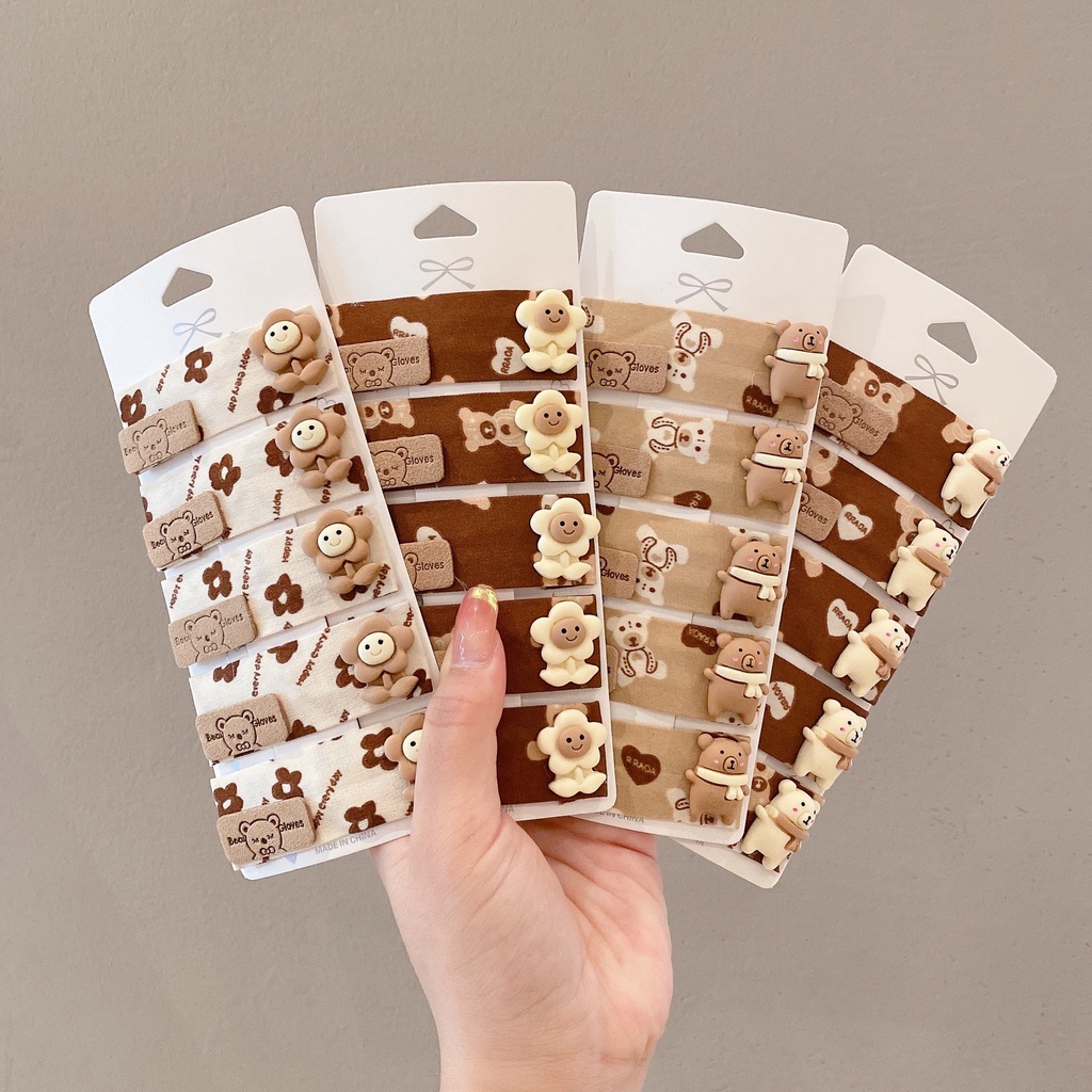 5/6pcs Kẹp Tóc Lông Nhung Thời Trang Thu Đông Hàn Quốc Cho Nữ