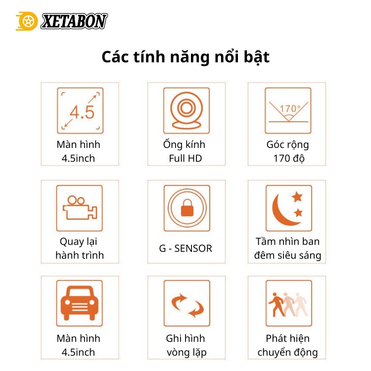 Camera hành trình M5/M4 dạng gương chiếu hậu màn hình , tích hợp gương chiếu hậu , độ phân giải FullHD 1080p