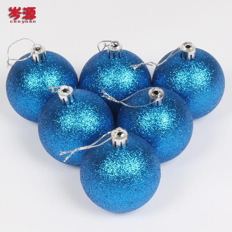 Set 6 châu nhũ noel 8cm, set châu trang trí cây thông màu xanh dương nhân dịp giáng sinh