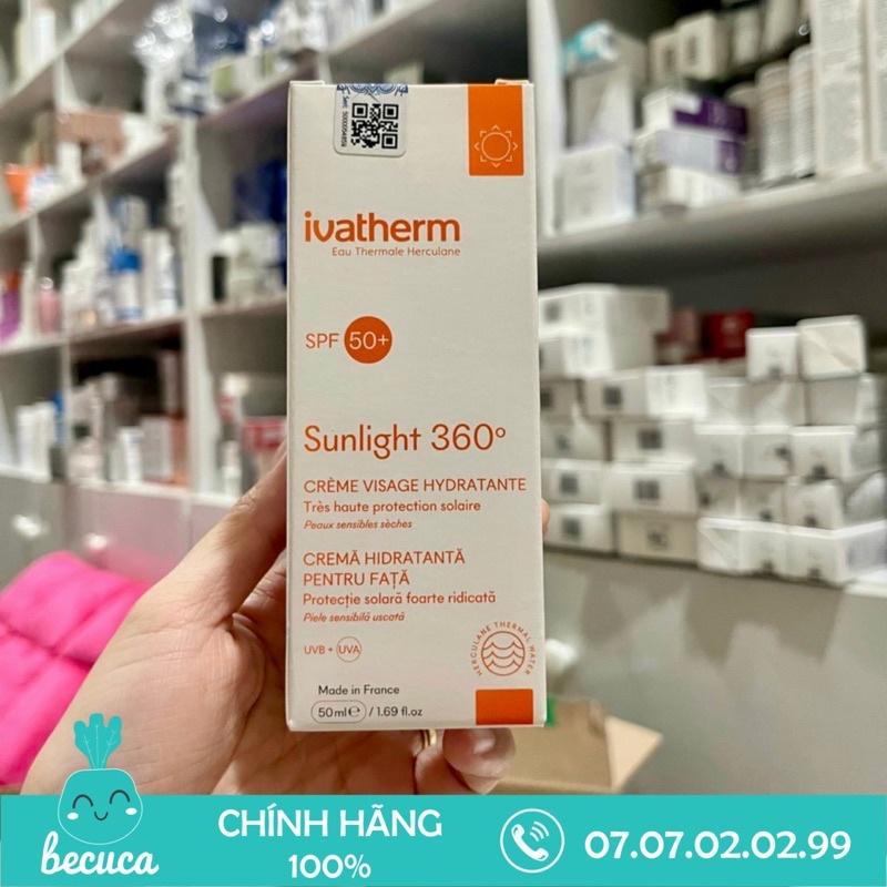 [Hàng Công Ty] Kem Chống Nắng Sunlight Hydrating Face Creme IVATHERM SPF 50+