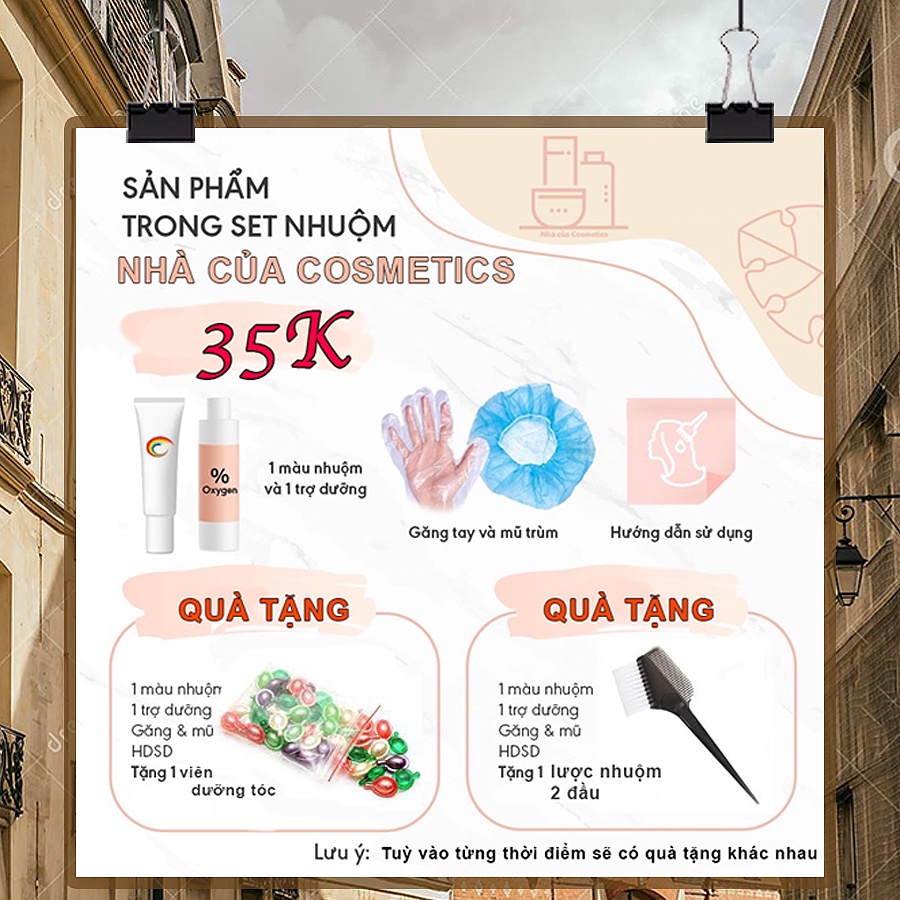 Thuốc nhuộm tóc XÁM RÊU tại nhà tặng kèm oxy, bao tay và mũ chùm ủ tóc