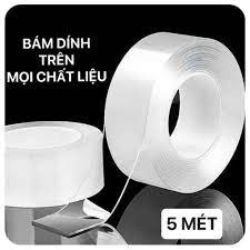 Cuộn băng dính nano hai mặt trong suốt kháng nước dài 5 M VÀ 3 M