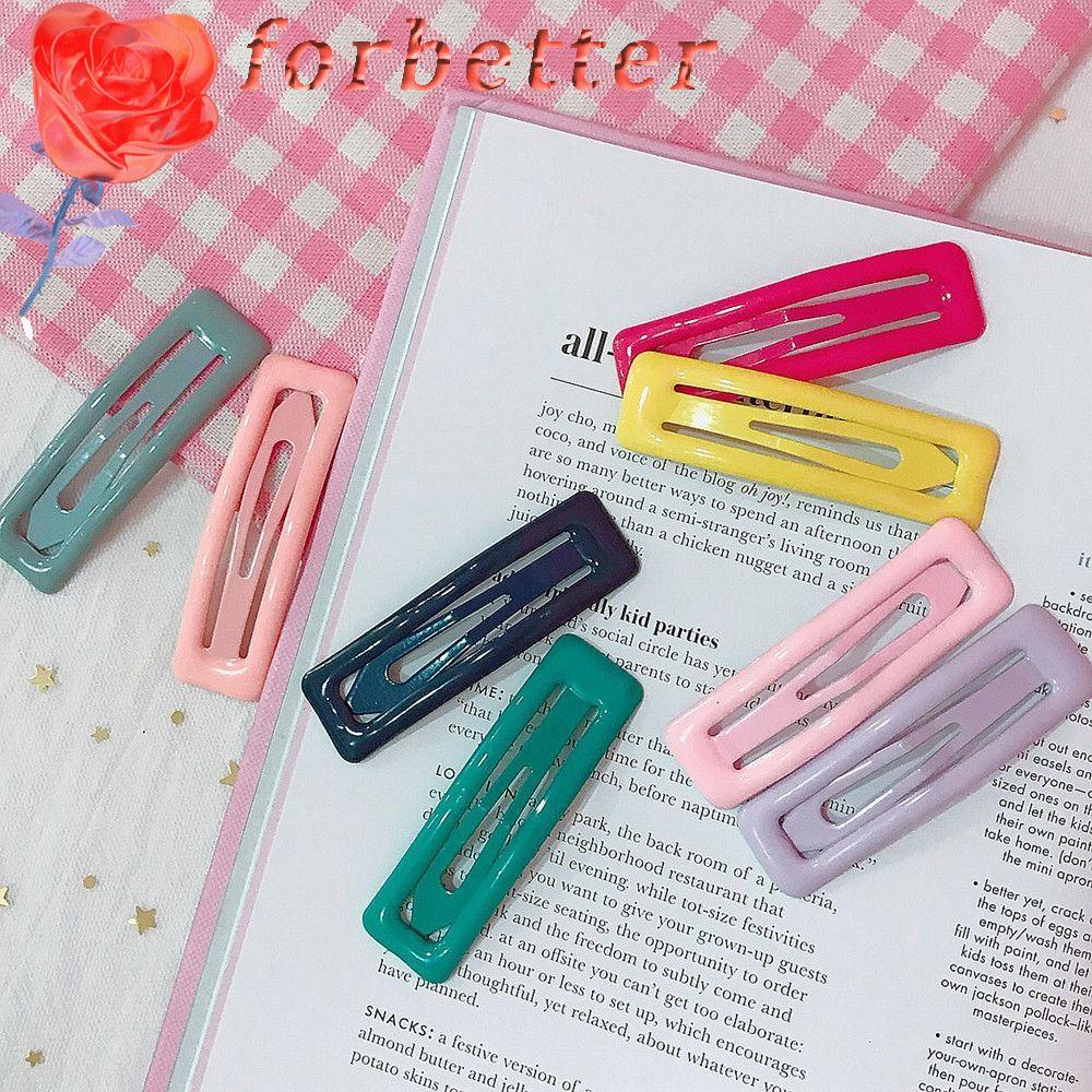 Kẹp tóc kim loại hình vuông màu sắc kẹo ngọt