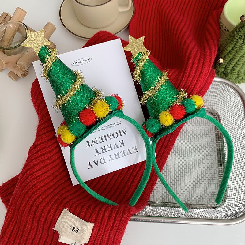 Băng Đô Cài Tóc Hình Cây Thông Noel Dễ Thương Cho Bé