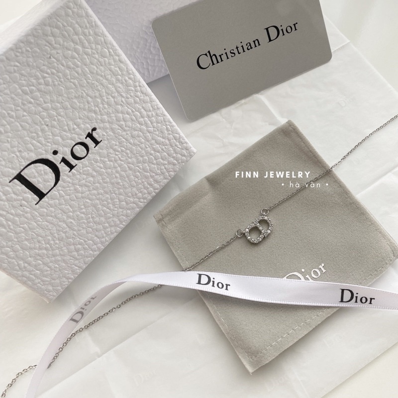 vòng cổ d.i.o.r màu bạc full box + túi [ SẴN ]