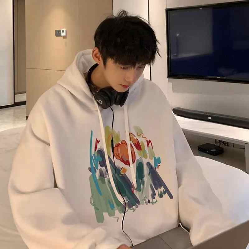 Áo Hoodie Dáng Rộng Thời Trang Mùa Thu Phong Cách Retro Cho Nam Giới Có Size M-5XL