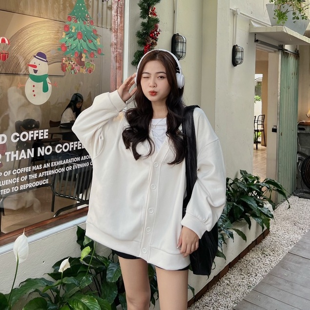 Áo Cardigan nỉ tăm cổ V (ảnh thật) | BigBuy360 - bigbuy360.vn