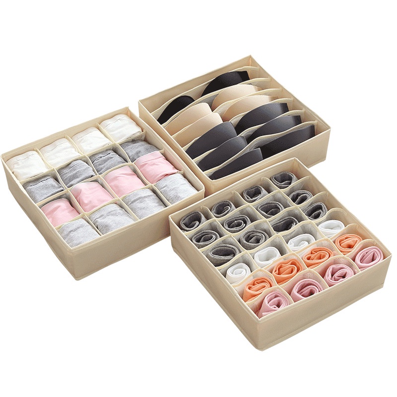 Set 3 Hộp Đựng Đồ Lót Chia Ngăn