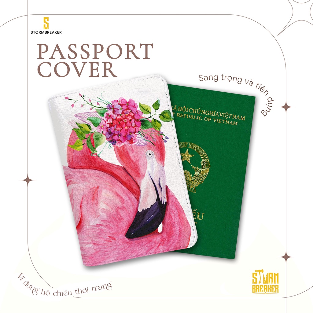 Bao Da Hộ Chiếu / Passport Du Lịch Nam - Nữ ( in tên cá nhân ) PINK FLAMINGO - PP071 STORMBREAKER