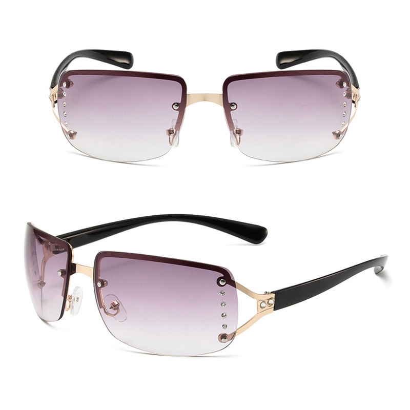 Kính Mát Hình Chữ Nhật Không Vành Y2K Millet Phong Cách Retro Thời Trang Cho Nữ