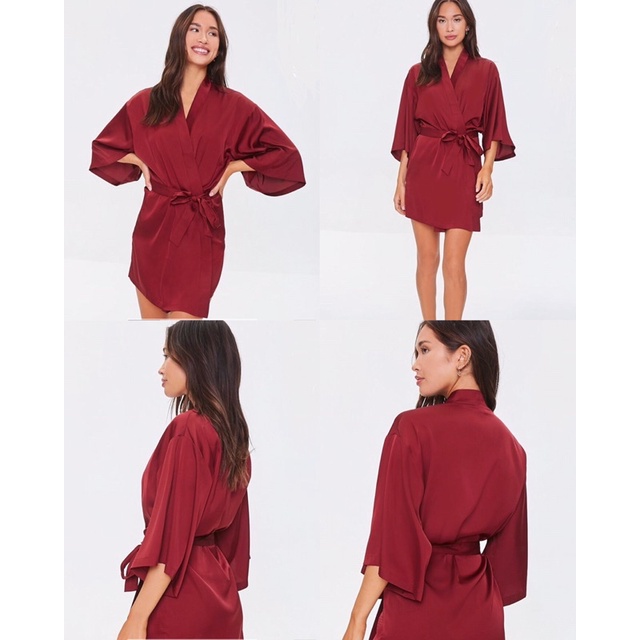 ✨HỒNG M | Áo ngủ lụa dáng kimono