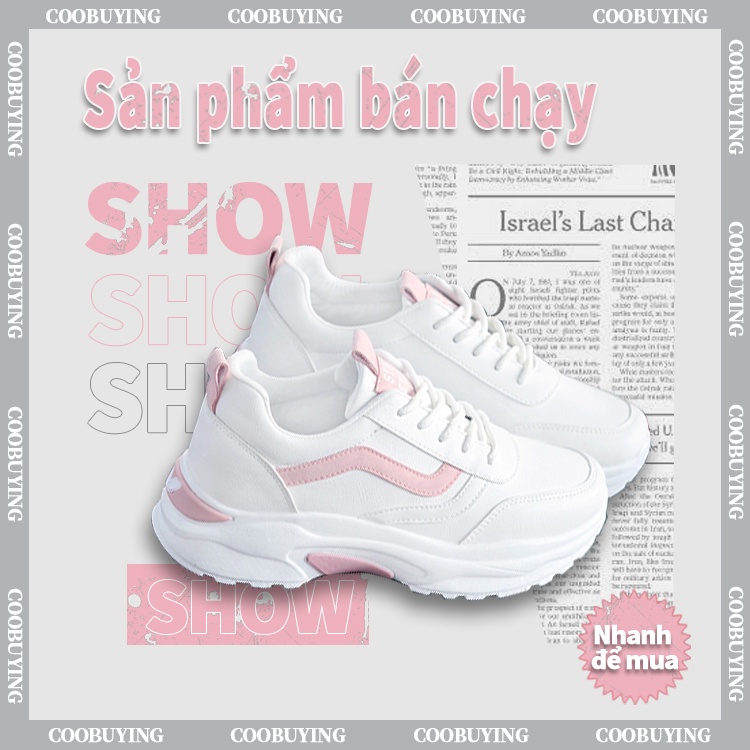 Giày thể theo sneaker nữ kiểu đơn giản đế mềm độn đế hàng hợi giày sọc nữ màu xanh/hồng giá siêu sỉ