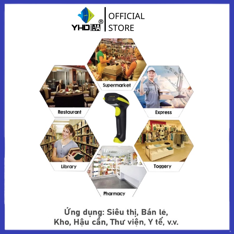 Máy bắn mã vạch không dây YHD 1100DW 2d