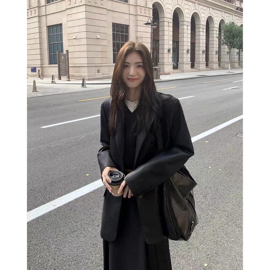 Vest Da Oversize 1 Hàng Cúc Eclipse Clothing