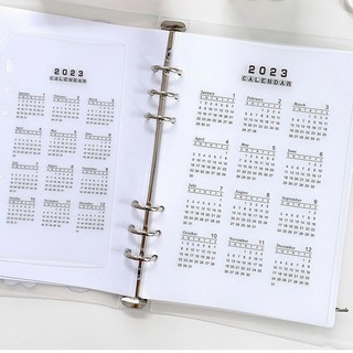 Phụ kiện sổ còng bookmark pvc lịch 2023 cho bìa binder A5/A6 6lỗ