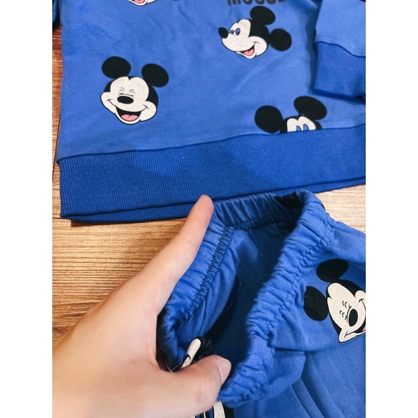 Set bộ Mickey xanh biển da cá bé trai