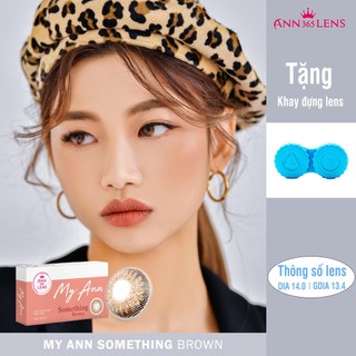 Lens mắt màu nâu vân hoa Something Brown ANN365 dùng 30 ngày dành cho mắt nhạy cảm