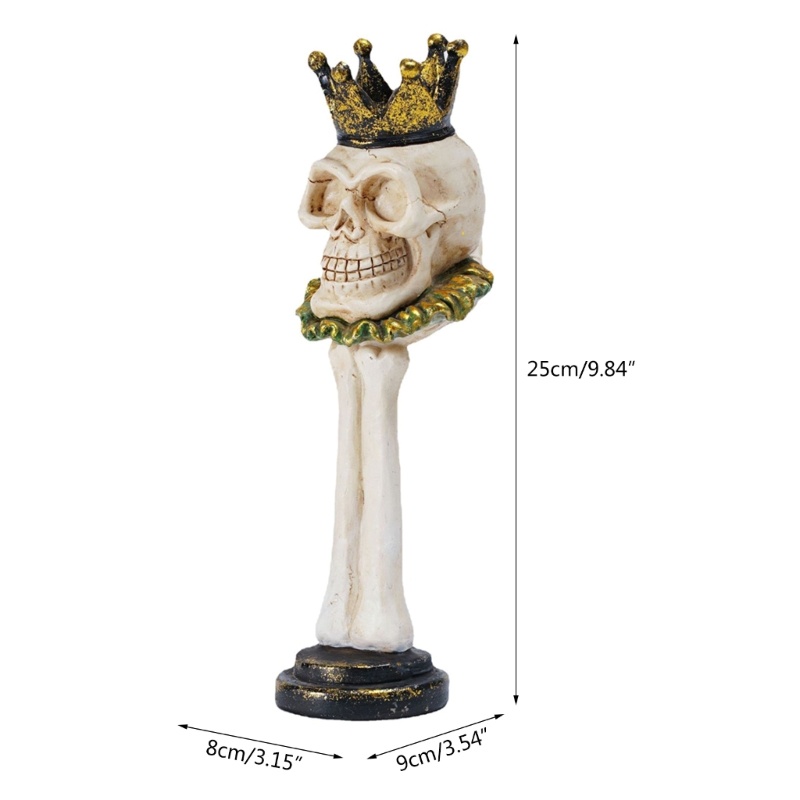 Giá Đỡ Nến Hình Đầu Lâu / Vương Miện Bằng Resin Độc Đáo Dùng Trang