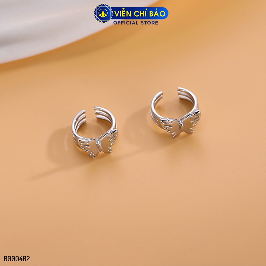 Bông tai bạc nữ kẹp vành butterfly chất liệu bạc 925 thời trang phụ kiện trang sức Viễn Chí Bảo B000402