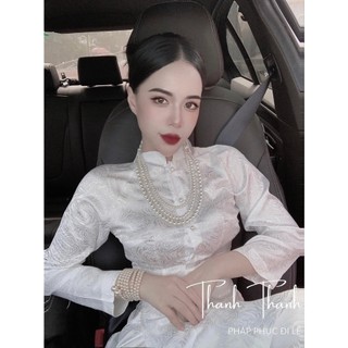 Đồ lam đi chùa bộ đi lễ nữ mẫu lót hầu chất lụa gấm cao cấp pt016