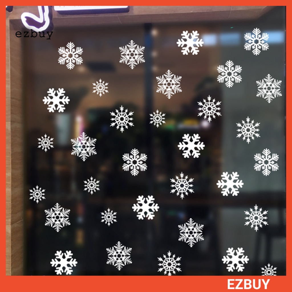 Bộ 2 Miếng Dán Cửa Sổ Bằng PVC Chống Nước Họa Tiết Bông Tuyết Giáng Sinh Độc Đáo Trang Trí Nhà Cửa