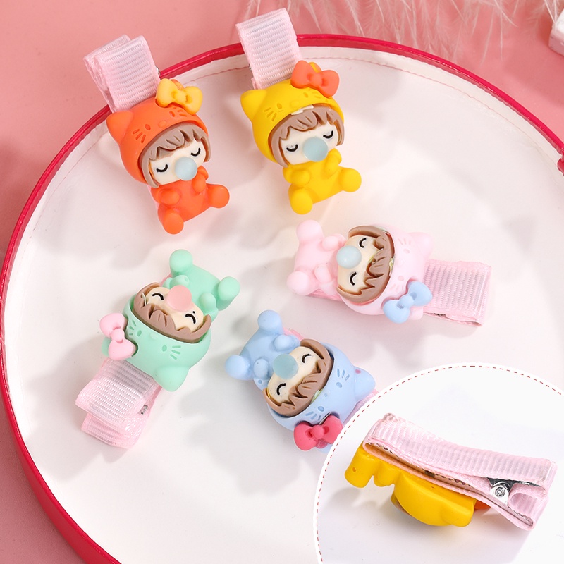 Kẹp Tóc Hình Hoạt Hình Phong Cách Hàn Quốc Xinh Xắn Cho Bé Gái