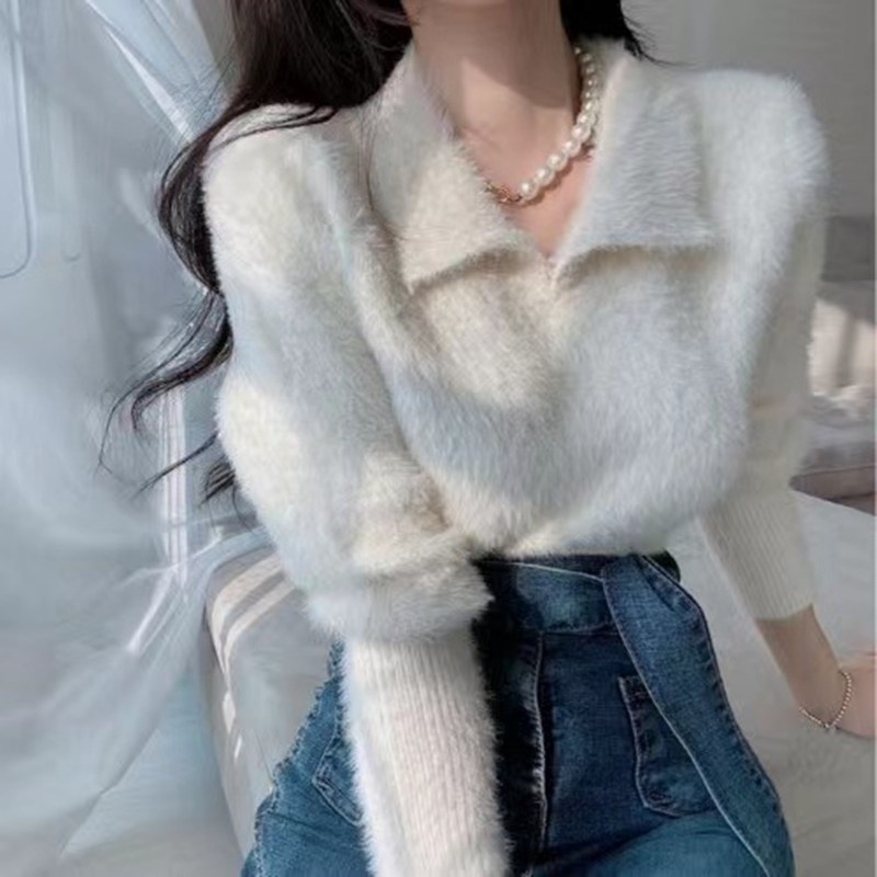 Áo Thun Nữ Dài Tay Cổ Bẻ Form Rộng Thời Trang Hàn