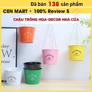 Chậu Cây Kim Loại Thiếc Cen Mart Chậu Trồng Cây , Hoa Kiểng Sơn Tĩnh Điện , Chống Han Gỉ- Siêu Bền- Rất Tốt Cho Cây