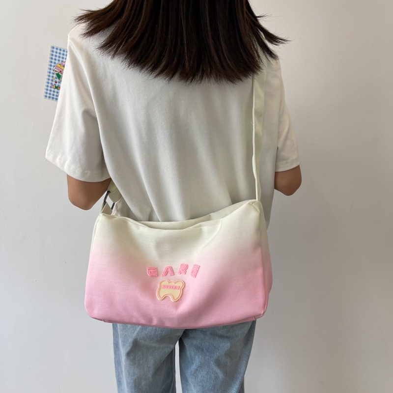 Ielgy Túi Đeo Chéo Màu gradient Phong Cách preppy Thời Trang Cho Nữ